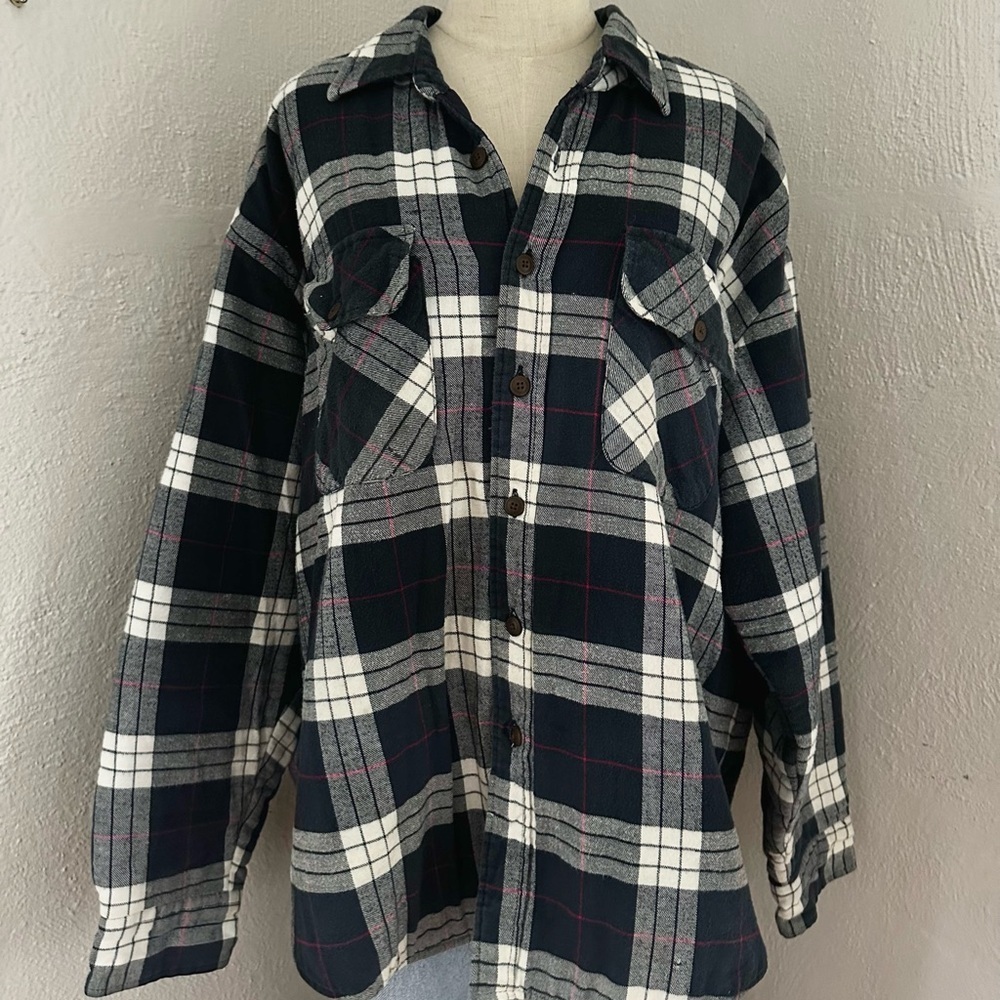 Vintage St John’s Bay Blue Plaid Shacket